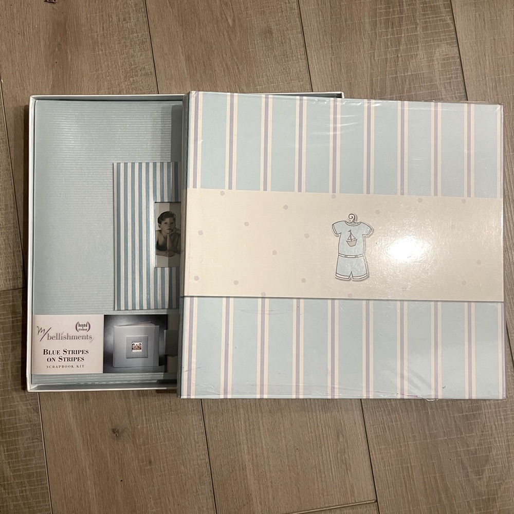 Baby Boy Scrapbooks set of two 12x12;one 10 pg kit with 5 papers; one 20 pgs
